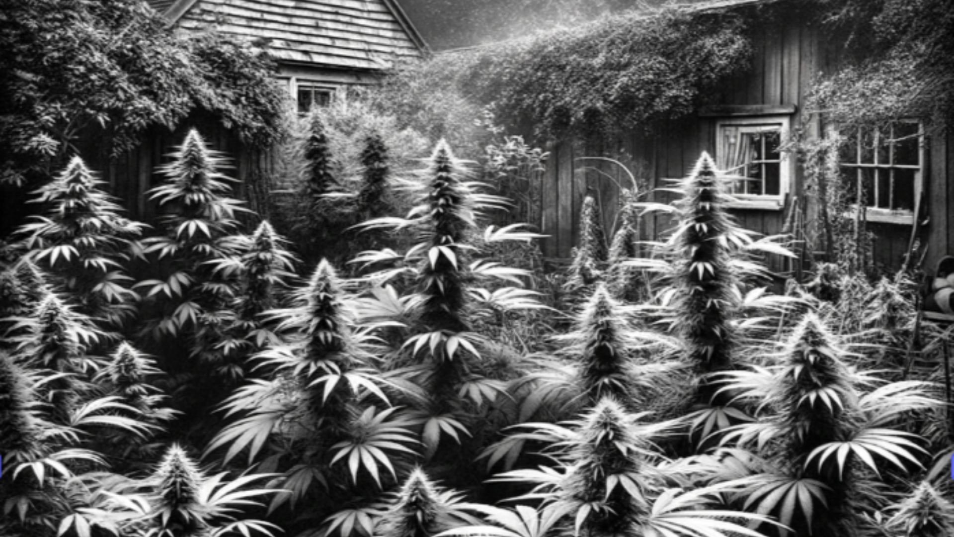 Imogene Cunnigham inspired photo of an Oregon cabin with cannabis farm; Medusa Seed bank